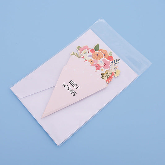 💐3D-Blumenstrauß-Grußkarte – Kreative Blumen-Geschenkkarten mit Umschla