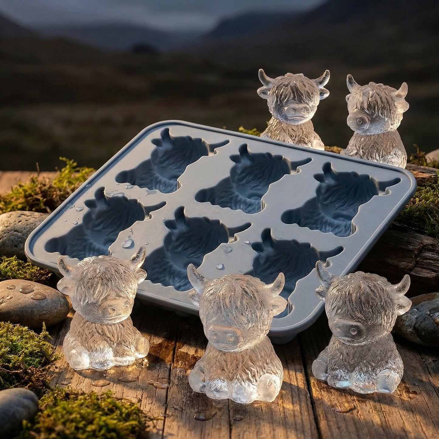 🐮 Mini-Hochlandkuh-Eiswürfelform und Dessertform 🧊🍪 Niedliche 3D-Eiswürfel für Getränke, Partys und Geschenke💕