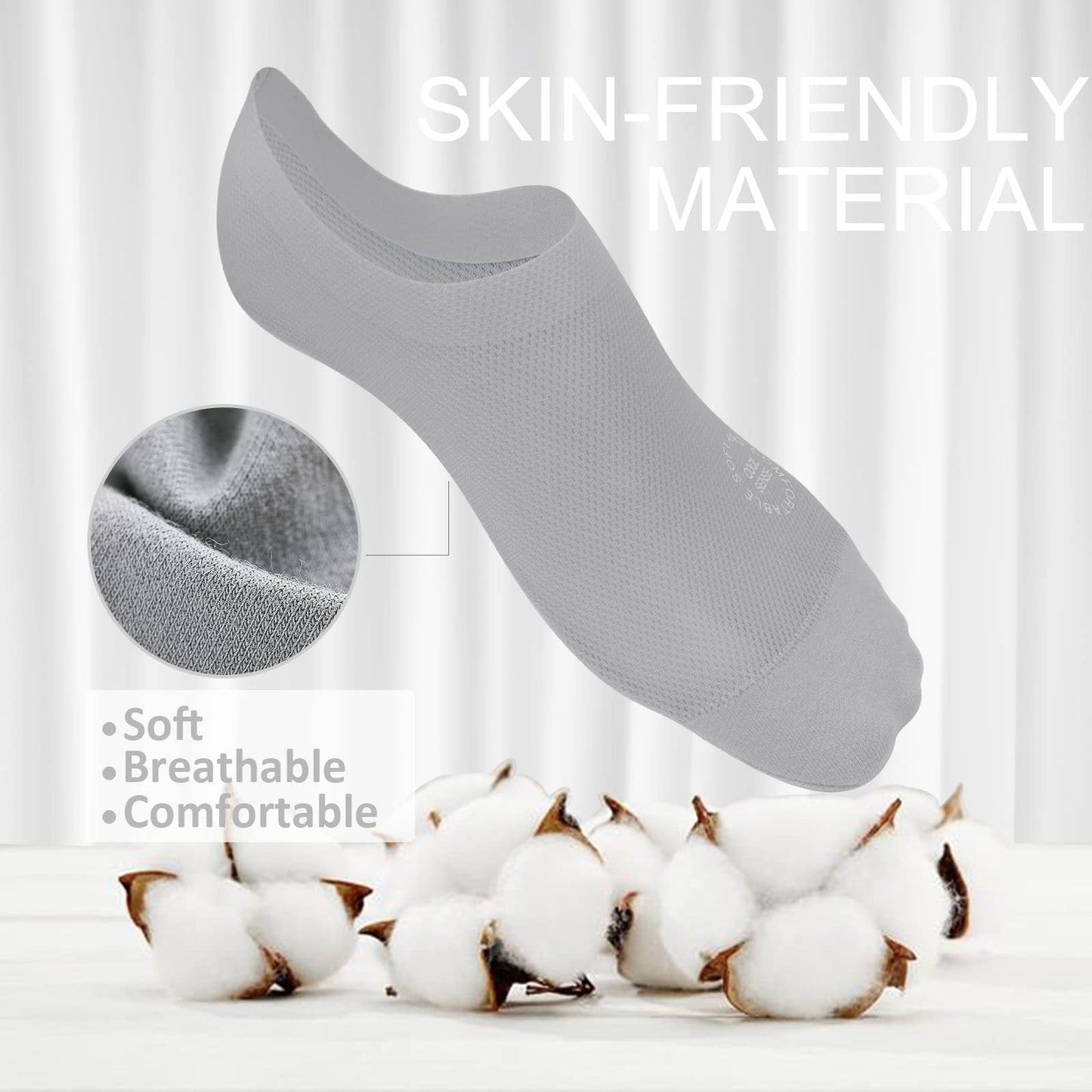 🔥 3er-Pack unsichtbare Socken mit rutschfester Sohle 🧦 – Atmungsaktiv, niedrig geschnitten, rutschfest und schweißabsorbierend