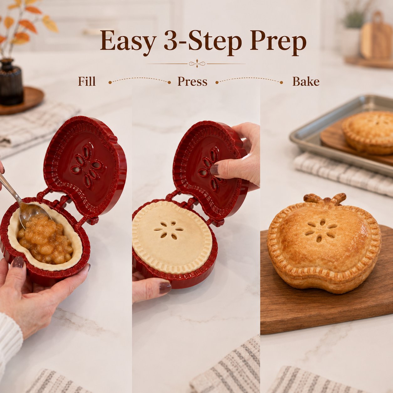 🥧Anfängerfreundliche, wiederverwendbare Mini-Form für Handpasteten | 6 lustige Formen zum einfachen Füllen, Formen und Verschließen von selbstgebackenen Pasteten und Gebäck🍎✨