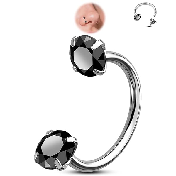 💎Hufeisenförmiger Nasenring – innenverschraubt und komfortabe