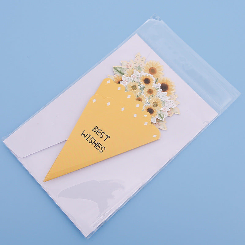 💐3D-Blumenstrauß-Grußkarte – Kreative Blumen-Geschenkkarten mit Umschla