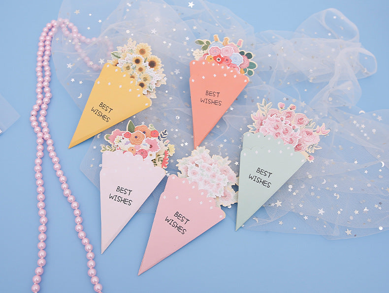 💐3D-Blumenstrauß-Grußkarte – Kreative Blumen-Geschenkkarten mit Umschla