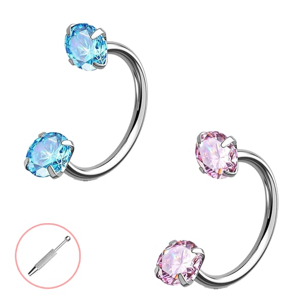 💎Hufeisenförmiger Nasenring – innenverschraubt und komfortabe