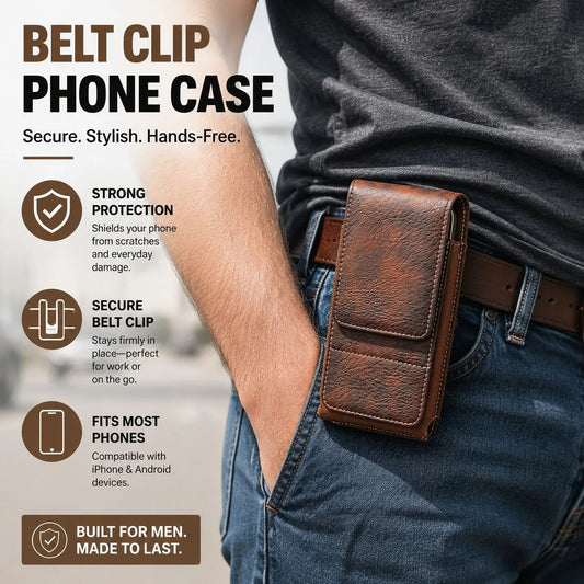 ⚡Großer Rabatt | Handy-Tasche für den Gürtel 📱 Lederholster mit mehreren Fächern und Kartenfach