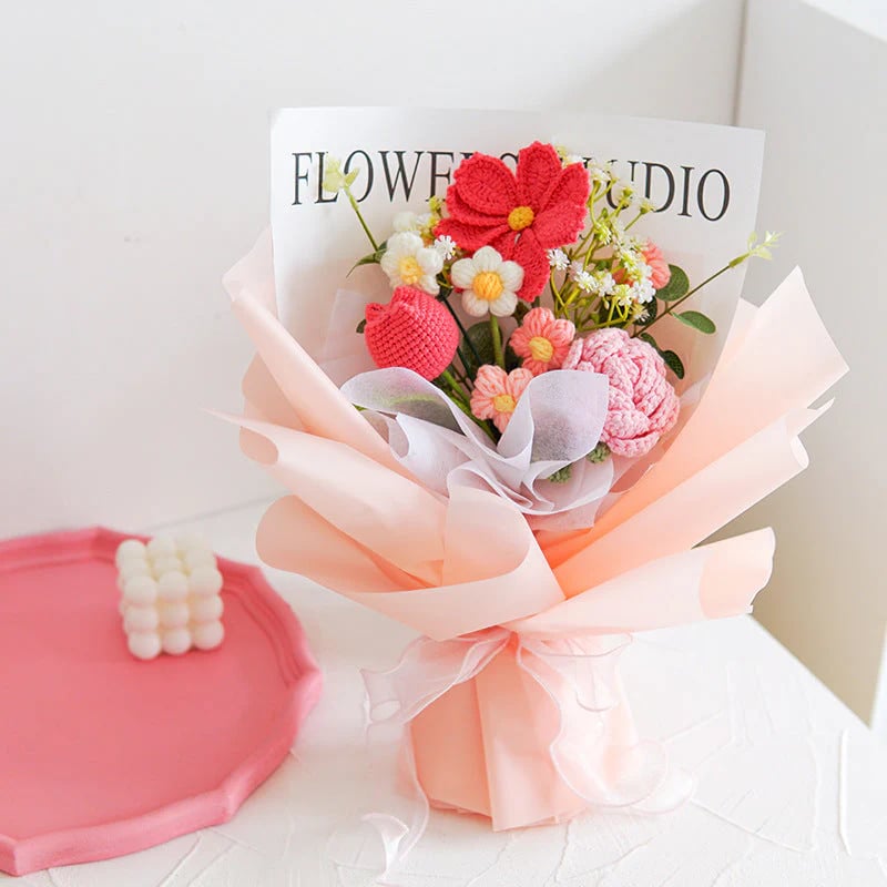 💕Muttertags-Sonderangebot💕Handgefertigter, zarter Häkelblumenstrauß