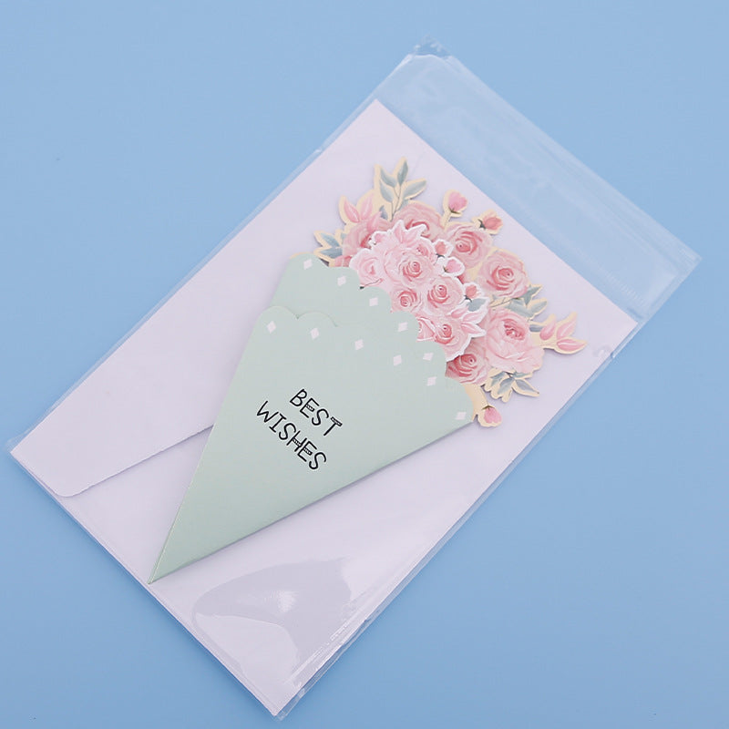💐3D-Blumenstrauß-Grußkarte – Kreative Blumen-Geschenkkarten mit Umschla