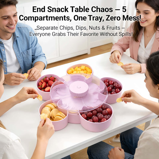 🍽️ Drehbares Snacktablett mit 5 Fächer