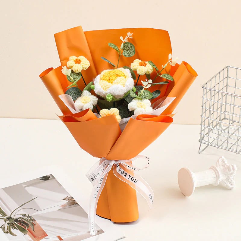💕Muttertags-Sonderangebot💕Handgefertigter, zarter Häkelblumenstrauß