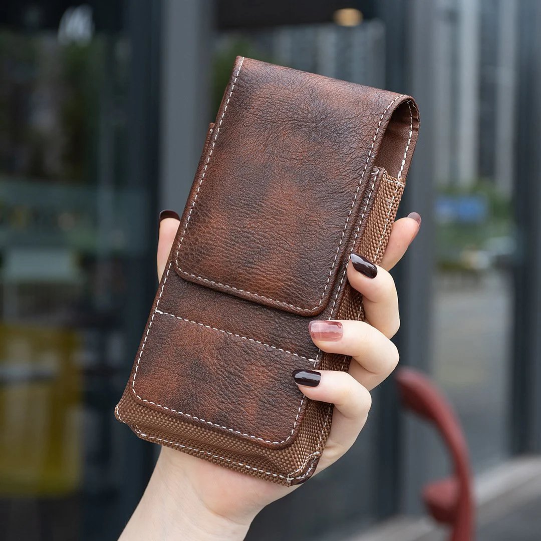 ⚡Großer Rabatt | Handy-Tasche für den Gürtel 📱 Lederholster mit mehreren Fächern und Kartenfach