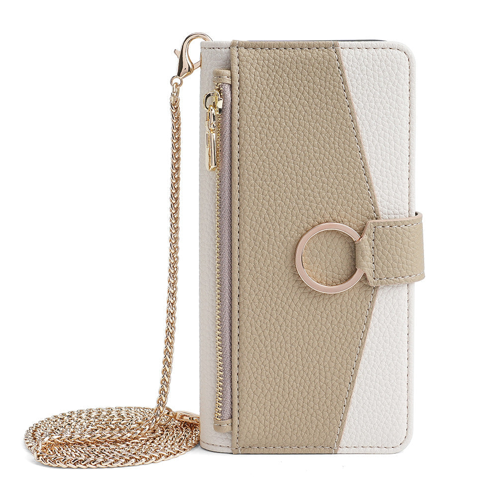 Schicke Crossbody-Geldbörse mit Farbblock-Design für Ihr Smartphon