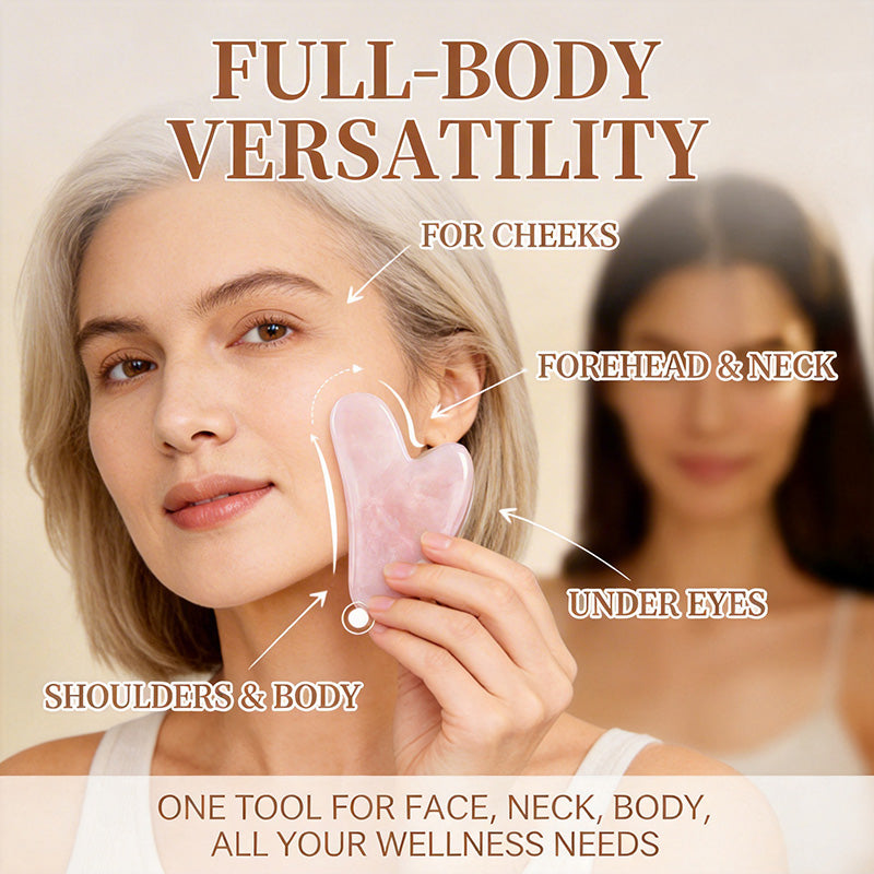 🔥Kaufen Sie 1, erhalten Sie 1 gratis💖 Gua-Sha-Massagegerät aus Naturkristall in Herzform – Gua-Sha-Werkzeug für den ganzen Körper, für Gesicht, Hals und Körpe