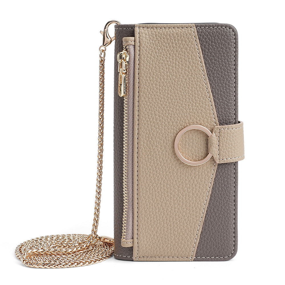 Schicke Crossbody-Geldbörse mit Farbblock-Design für Ihr Smartphon