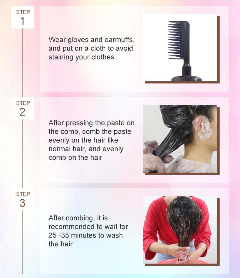 🧴 3-in-1 Kräuterhaarfärbekamm | Einfaches Haarefärben zu Hause mit integriertem Pinsel