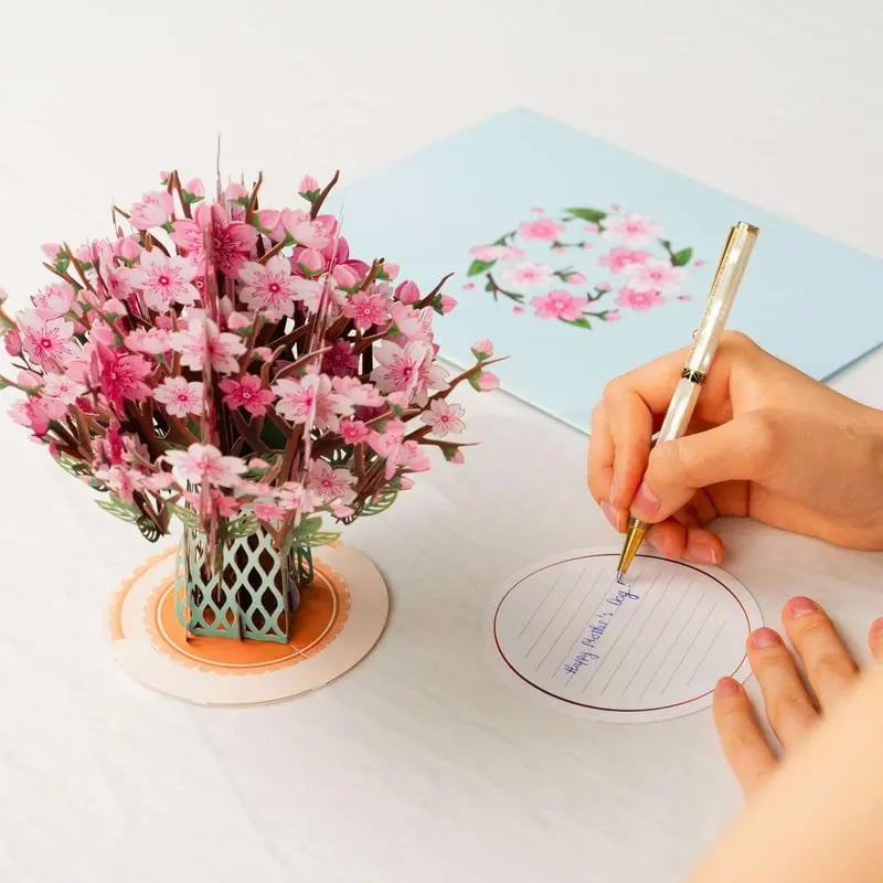💌 Exklusiv zum Valentinstag: 3D-Kirschblüten-Pop-up-Karte – Das ultimative Erinnerungsstück für Kartenliebhaber ❤️