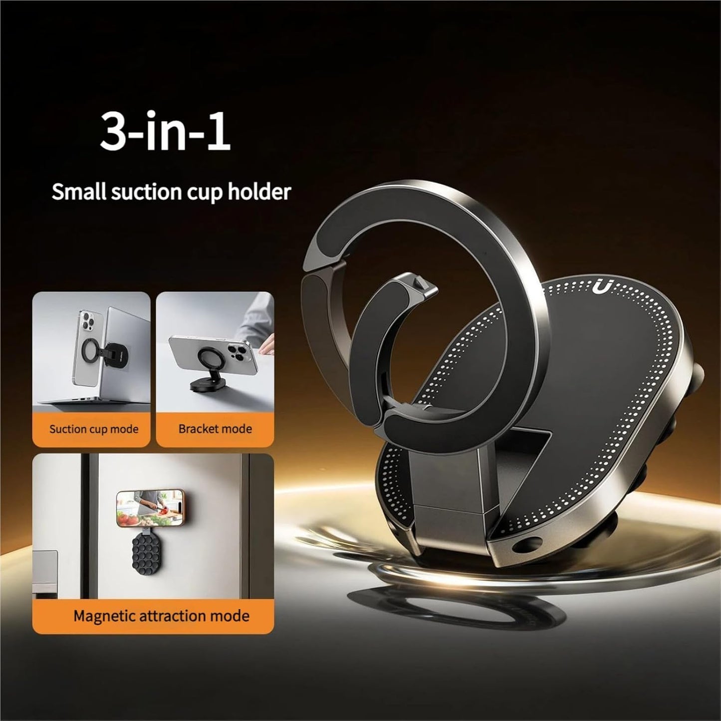 🔥 3-in-1-Handyhalterung mit Saugnapf und Magnet