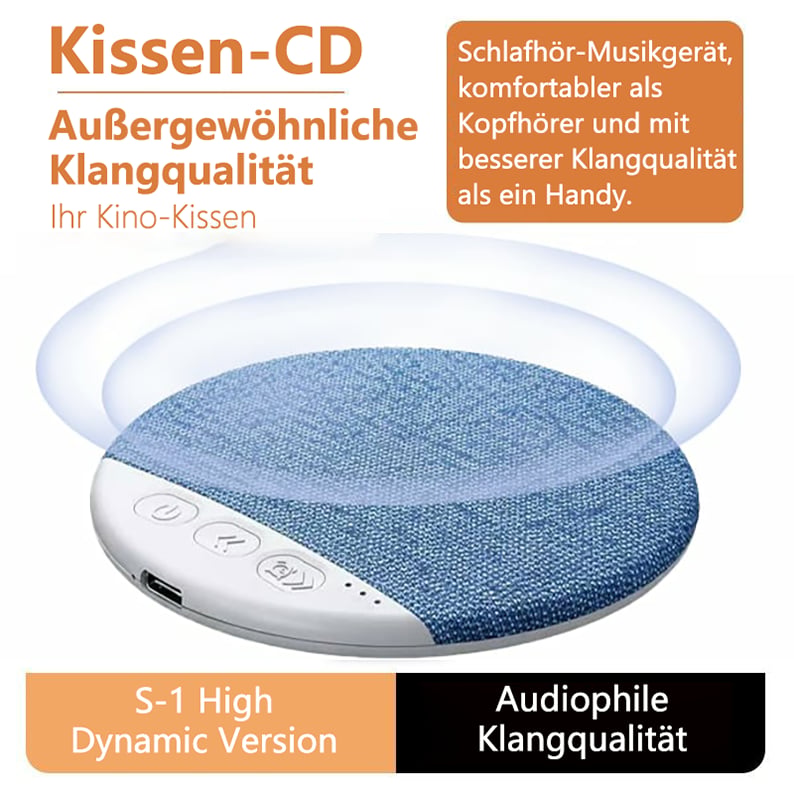 🔥S1 Ultradünner Bluetooth-Kissenlautsprecher mit Bluetooth 5,4 und Knochenleitungstechnologie
