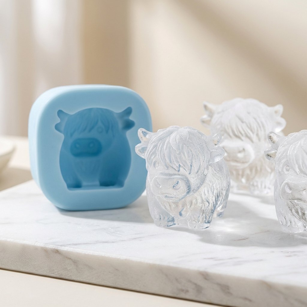 🐮 Mini-Hochlandkuh-Eiswürfelform und Dessertform 🧊🍪 Niedliche 3D-Eiswürfel für Getränke, Partys und Geschenke💕