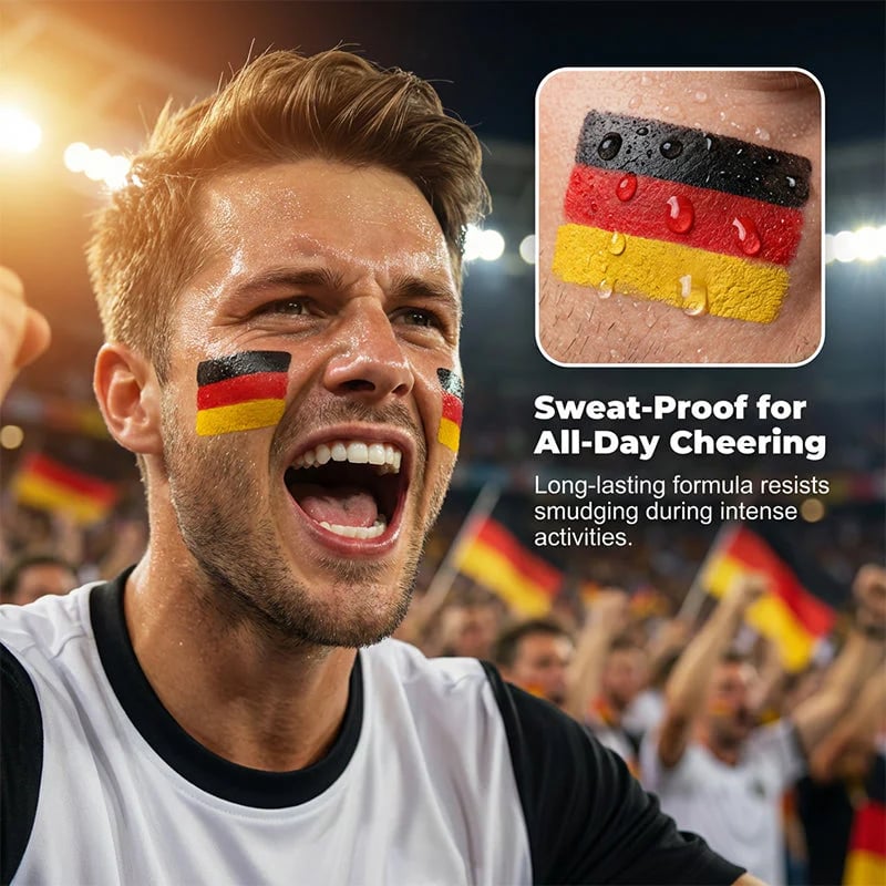 🔥LETZTER TAG 50 % RABATT – 🌈✨Gesichtsmalstift mit Nationalflagge für Sportfans