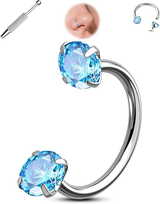 💎Hufeisenförmiger Nasenring – innenverschraubt und komfortabe