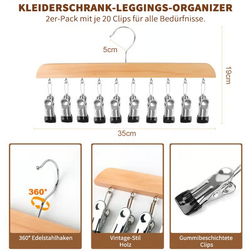 Kleiderschrank-Organizer mit 10 Clips – Platzsparender Hänge-Kleiderschrank-Organizer