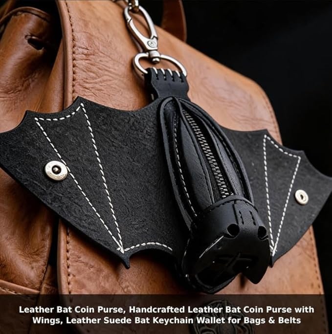 Geldbörse aus Leder im gotischen Fledermaus-Design 🦇