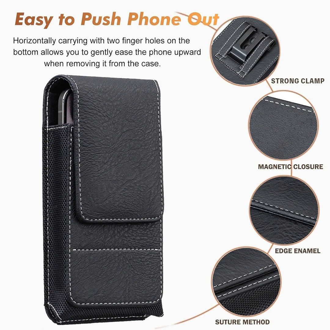 ⚡Großer Rabatt | Handy-Tasche für den Gürtel 📱 Lederholster mit mehreren Fächern und Kartenfach