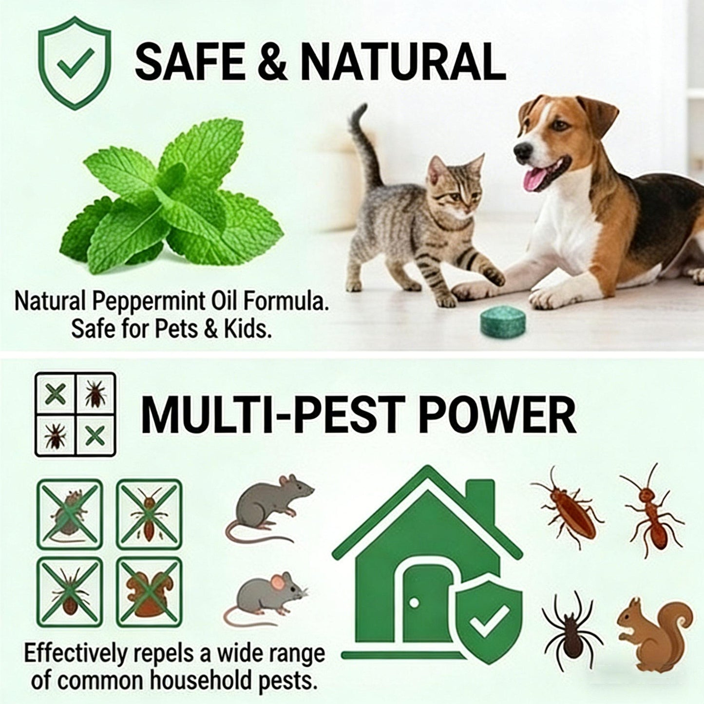 🌿Natürliche Pfefferminz-Kugeln zur Abwehr von Nagetieren (12er-Pack) – Halten Sie Ratten, Mäuse und Schädlinge sicher fer