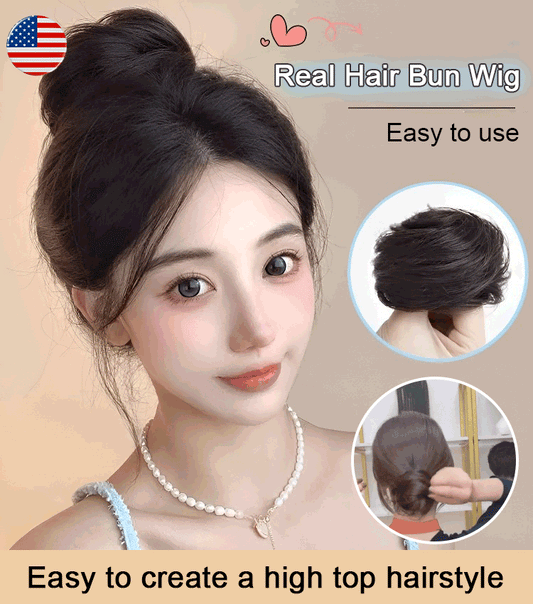 Echthaar Bun Perücke