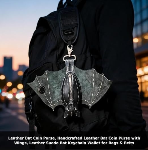 Geldbörse aus Leder im gotischen Fledermaus-Design 🦇