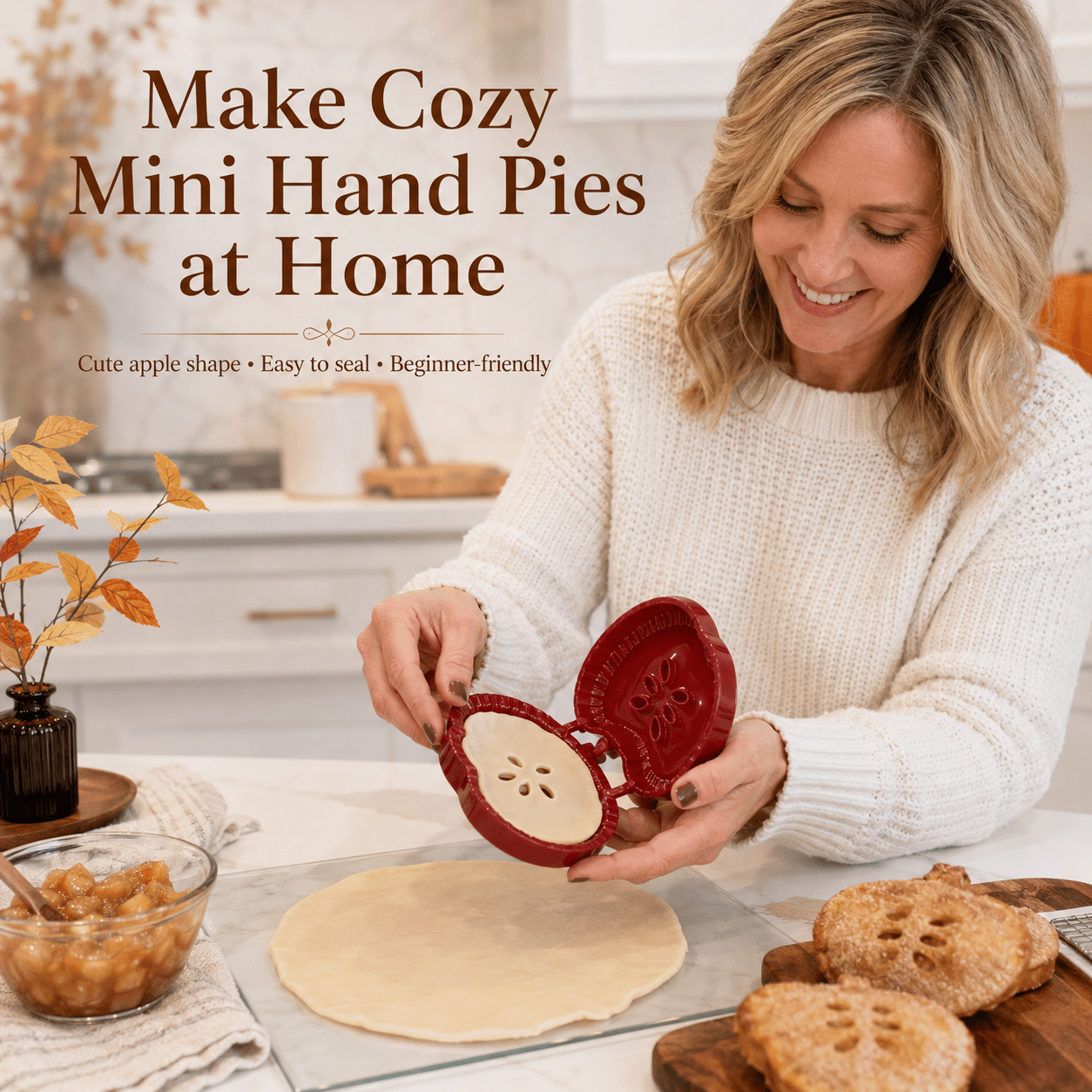 🥧Anfängerfreundliche, wiederverwendbare Mini-Form für Handpasteten | 6 lustige Formen zum einfachen Füllen, Formen und Verschließen von selbstgebackenen Pasteten und Gebäck🍎✨
