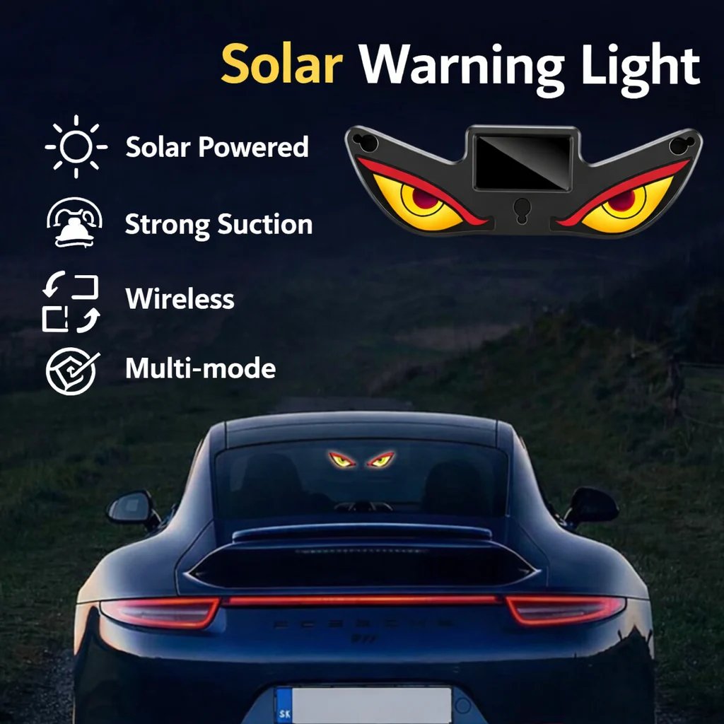 „Solar Demon Eye“ LED-Fensterleuchte für das Auto