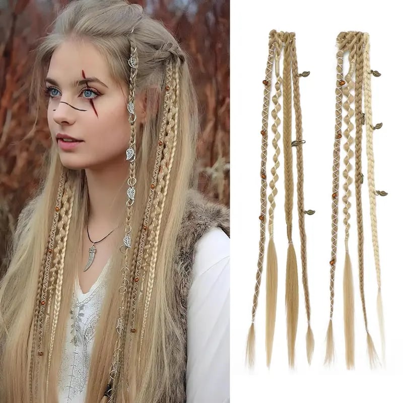 🌿🎨 Boho-Zöpfe mit Perlen, zum Befestigen mit Clips – Eine einfache Möglichkeit, deine Frisur zu verändern, perfekt für Festivals und den Alltag (✨2 Stück