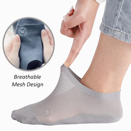 🔥 3er-Pack unsichtbare Socken mit rutschfester Sohle 🧦 – Atmungsaktiv, niedrig geschnitten, rutschfest und schweißabsorbierend
