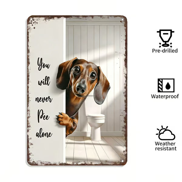 Vintage Schwarz-Weiß-Katze und Hochlandrinder als Wandkunst