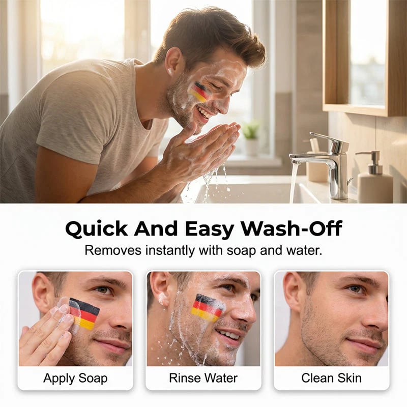 🔥LETZTER TAG 50 % RABATT – 🌈✨Gesichtsmalstift mit Nationalflagge für Sportfans