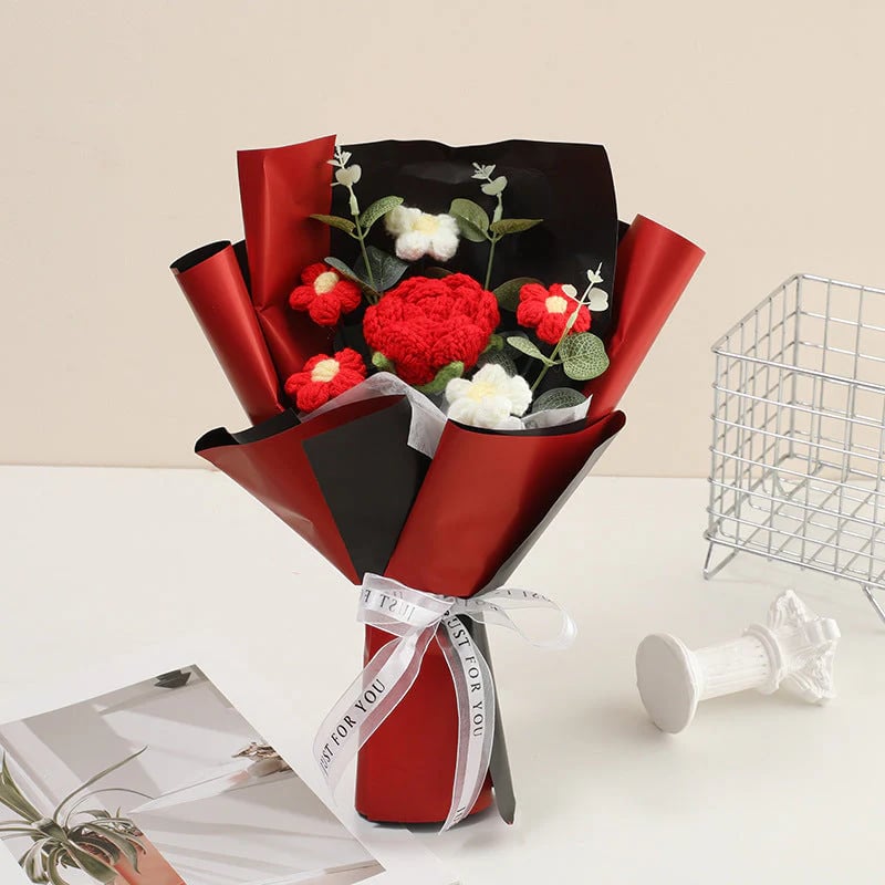 💕Muttertags-Sonderangebot💕Handgefertigter, zarter Häkelblumenstrauß