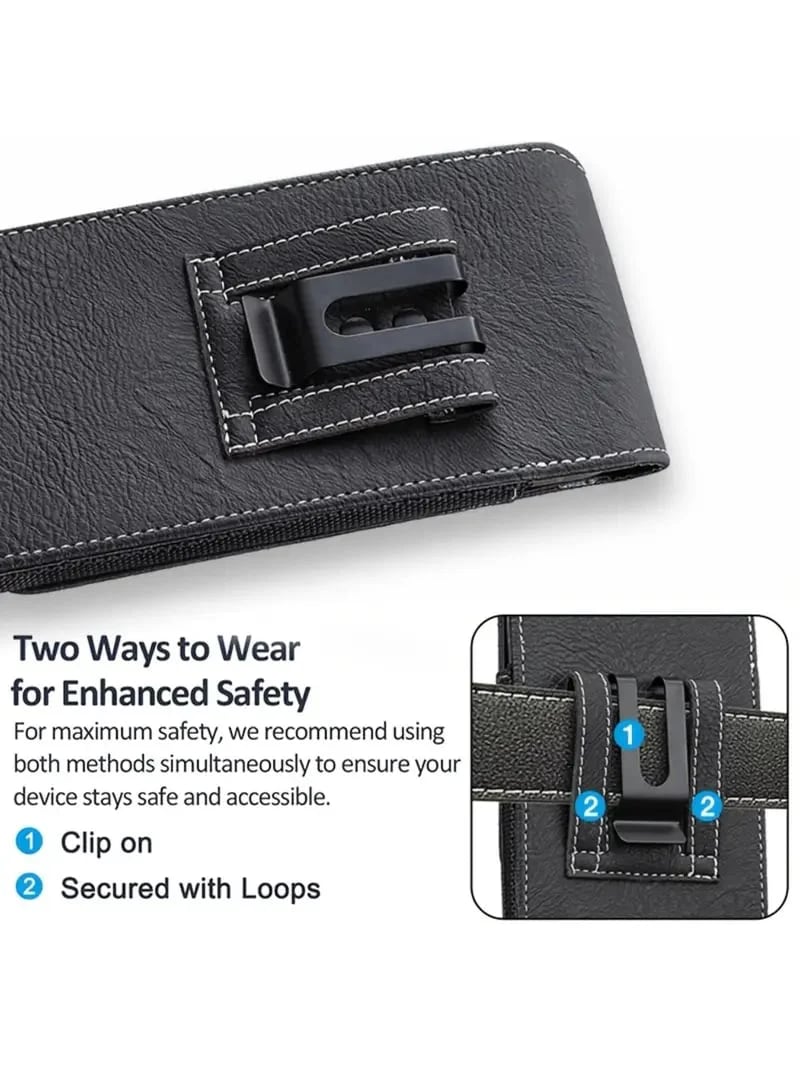 ⚡Großer Rabatt | Handy-Tasche für den Gürtel 📱 Lederholster mit mehreren Fächern und Kartenfach