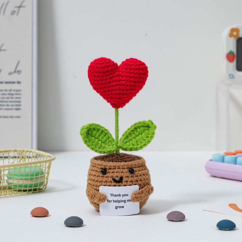 🌱Handgefertigte, gehäkelte Pflanze als emotionaler Begleiter im Top