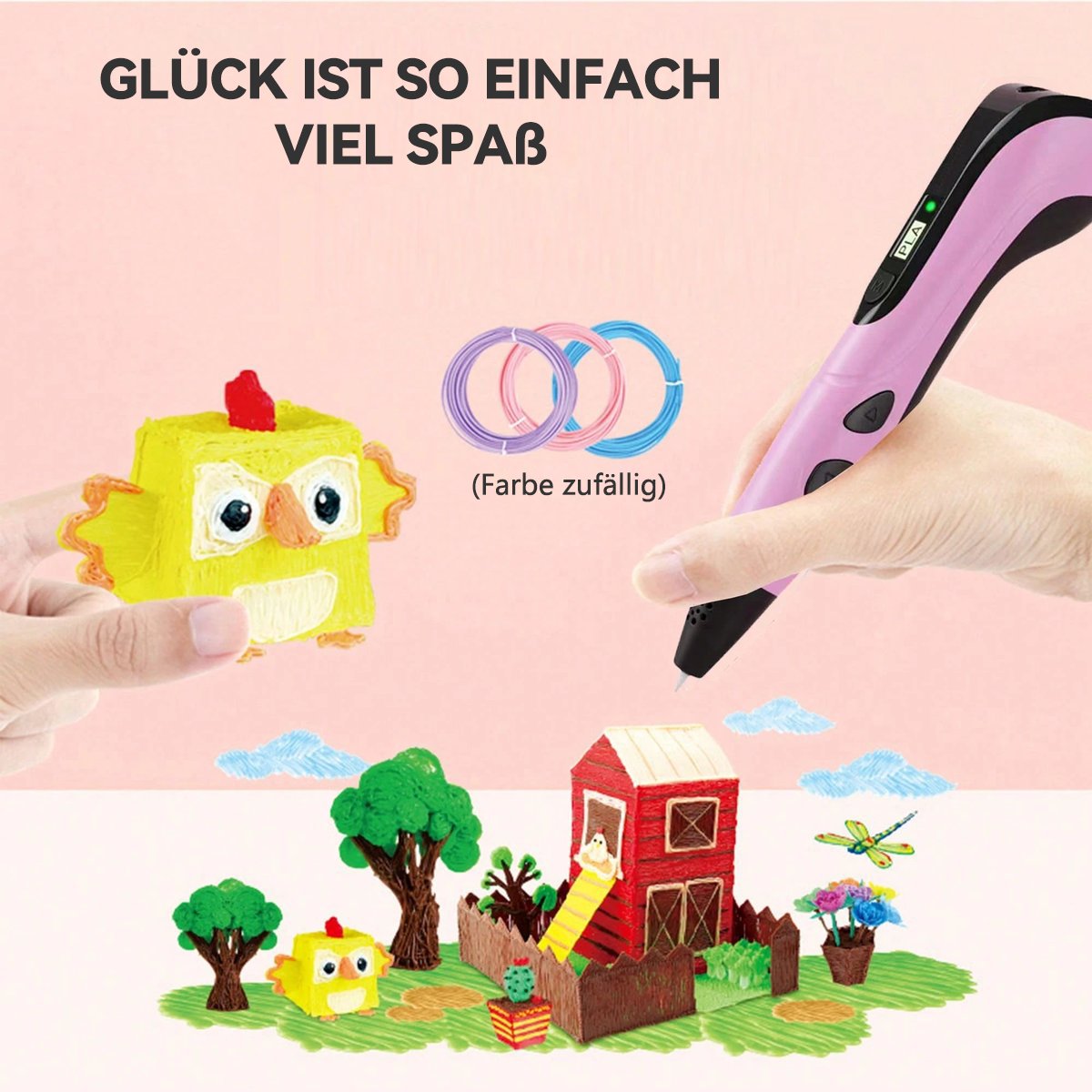 🏆NEUER 3D-Druckstift 3D Pen Set für Kinder Geburtstags- oder Weihnachtsgeschenk Kreatives DIY mit LCD-Display und PLA-Filament