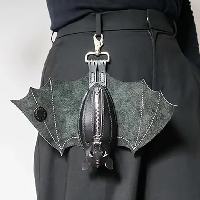 Geldbörse aus Leder im gotischen Fledermaus-Design 🦇