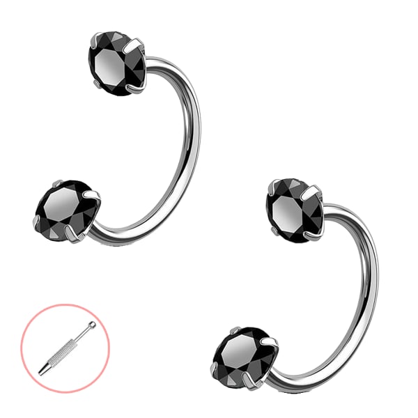💎Hufeisenförmiger Nasenring – innenverschraubt und komfortabe