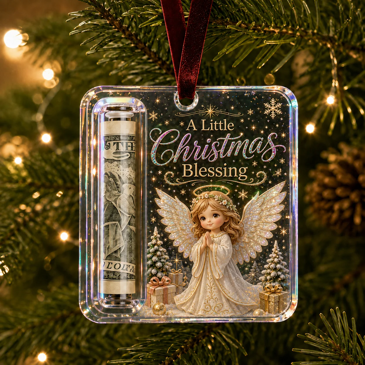 💵🎄 Weihnachtsgeschenk-Aufhänger mit Bargeld – Verwandeln Sie Geld in eine Weihnachtsüberraschung (2 Stück)