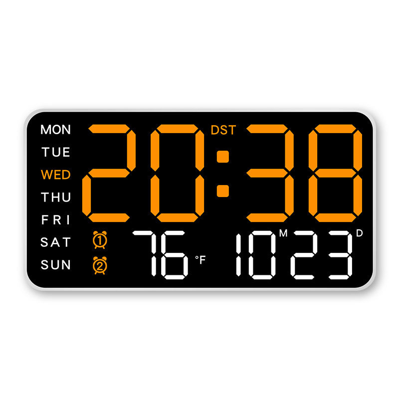 Stor digital väggklocka med LED-display, datumvisare och termometer, perfekt present till äldre, dekoration för vardagsrummet och sovrummet