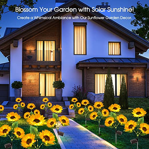 🌻☀️ Wasserdichte Solarlampen – Realistische Blütenblätter, wetterfest (IP65) und leuchten automatisch 8–12 Stunden lang ☀️🌻