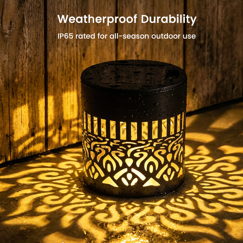 ☀️ Solarbetriebene Mandala-Lampe für Garten und Terrasse – 2-in-1-Steh- und Wandleuchte – Dekorative Beleuchtung im Vintage-Look – Rostfrei und langlebig