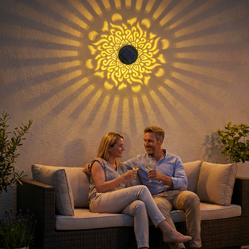 ☀️ Solarbetriebene Mandala-Lampe für Garten und Terrasse – 2-in-1-Steh- und Wandleuchte – Dekorative Beleuchtung im Vintage-Look – Rostfrei und langlebig