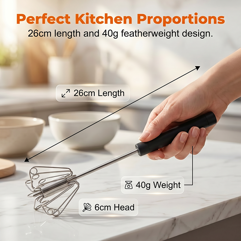 🍳Ein praktischer Helfer in der Küche! Druckquirl mit rutschfestem Griff, aus rostfreiem und strapazierfähigem Edelstahl – und das zu einem günstigen Preis!